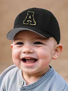 1pc Minimalist 26 Letter Infant Soft Brim Baseball Cap, Fashionable & Versatile, Suitable For Outdoor/Daily Wear, Birthday Gift, Fits 1-3 Years Old Baby - Multicolor - View 3