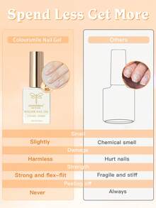 COLOURSMILE 15ml 透明指甲油 指甲强化凝胶延长凝胶底油 瓶装 可浸泡 UV LED 凝胶指甲延长 - 無色 - 查看 7