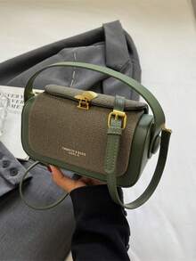 女士时尚方形斜挎包，优雅简约的设计，大容量 - 綠色 - 查看 1