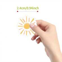 500 张/包波西米亚风彩虹花贴纸，卡通可爱美学贴纸卷，自粘密封贴纸，适用于剪贴簿、卡片、信封、手工艺品、杯子、规划师、礼品、派对用品（1 英寸标签/10 种设计）、学校用品、返校 - 杏色 - 查看 6