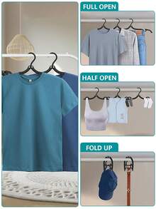 Travel Clothes Hangers Multi-Functional Folding Clothes Rack For Dorms Home Cruise And Drying Clothes Travel Essential Accessories Back To School Essential - Multicolor - View 4