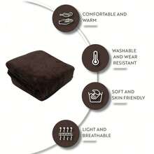 English Home Throw Blanket, Super Soft, Cozy, Lightweight Blanket For Sofa, Couch, Bed, Camping, Travel, 120x170 Cm - Brown - View 3