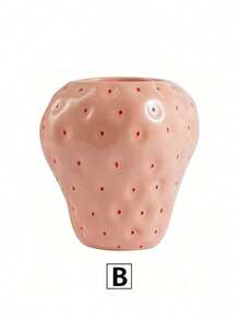 1 件迷你可爱草莓形花瓶，三种颜色（红色、粉色、绿色）可选，手绘装饰树脂花瓶，适用于家庭、餐厅餐桌装饰和水培植物