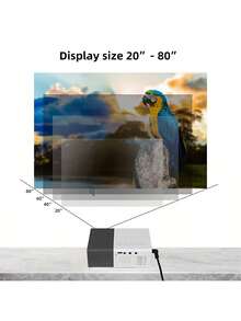 LIPETY Portable Mini Projector With Built-In Speakers, 30,000 Hours LED Lifespan, Compact Design For Home Theater, Movie Nights, And Outdoor Use, Compatible With AV/SD/USB Video, EU Plug, Mini Projector For Phone