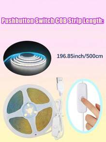 1pc 3.28ft-16.4ft LED Light Strip, 320 LEDs/M, Button Control, 3 Color Temperature Options, Suitable For Party, Room, Kitchen, Home TV, Household Decoration
