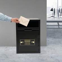 Drop Box For Money And Mail, Drop Slot, Cash Depository - Black - View 3