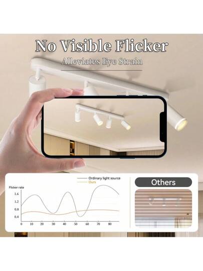 Ative Ceiling Mounted Linear Track Lighting, Wand Living Room Single/Double/Triple/Quad Head Aluminum Spotlight GU10 Lamp Holder, Vintage Or out Bulbs, Easy Installation, Hardwired, Exhibition Hall/Reading Room/Dining Room/Bar/Bedroom/Cafe/Dining Hall/Clothing Store/Living Room, Available In Multiple Sizes As Needed view 7