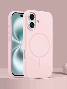 Liquid Silicone Magnetic Phone Case Suitable For IPhone 16 Pro Max Waterproof Shockproof Anti-Fall Scratch Resistant - Light Pink - View 2