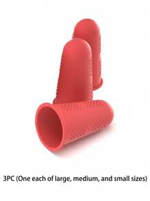 Set di 3 proteggi dita in silicone - resistenti al calore, antiscivolo, riutilizzabili per lavorazioni con pistola a colla a caldo, progetti fai-da-te