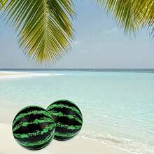 1pc Watermelon Shaped Inflatable Ball, Beach Ball, Outdoor Swimming Pool And Beach Interactive Balloon - Multicolor - View 3