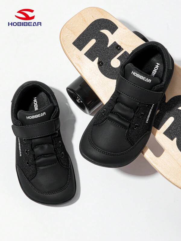 HOBIBEAR Kids Shoes, Boys & Girls Athletic Barefoot Shoes, Wide Toe Box Outdoor Walking Shoes For Toddlers, Comfortable Soft Flat Shoes For Babies & Children, Minimalist Black Shoes For All Seasons