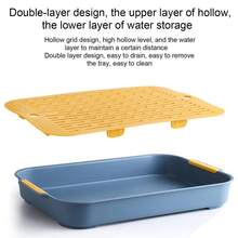 1 件双层方形 PP 材质宠物厕所，可拆卸可洗，适合兔子、豚鼠等小型宠物，四季使用 - 彩色 - 查看 4