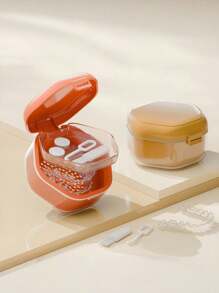Solid Color Invisible Braces, Orthodontic Retainer Storage Box, Denture Storage And Cleaning Box