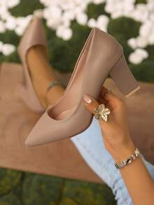 Damen Spitze Pumps mit niedrigem Rist und hohem Absatz, modisch sexy Plateau-Absatz vielseitige Schuhe