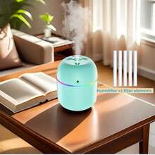 USB 加湿器香薰放松机带夜灯，适用于卧室、客厅、办公桌、车载加湿器、幸运色车载香薰放松机、带 USB 喷雾器的氛围灯加湿器、香薰放松喷雾