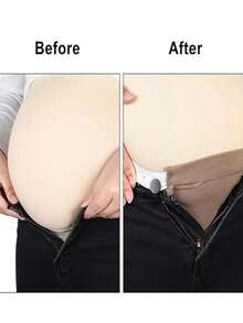 1 件适用于牛仔裤和长裤的弹性腰带延长扣 - 可调节弹力腰带环延长器，可机洗，女士时尚配饰，适合休闲、通勤和晚装，裤子调节器，休闲装束增强器，无缝集成，灵活的织物环，非常适合孕妇和增重 - 彩色 - 查看 4