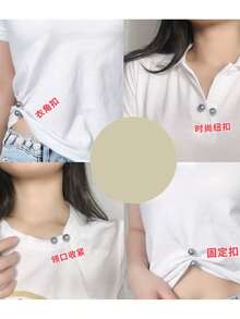 3 Pcs: Adjustable Pants Clip, Faux Pearl Brooch Without Damaging Clothes, Waist Cincher And Cuff Tightener - Multicolor - View 5