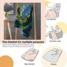 Majestic Castle In Mountain Valley, Tranquil River, Fantasy Landscape, Home Use, Travel, Camping, Personalized Blanket A Perfect Gift For Family And Friends_00001_