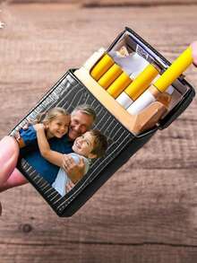 1 Peça Caixa De Cigarro Pequena De Presente Pu Pacote Inteiro 20 Caixa De Cigarro Grossa Flip Presente Do Dia Dos Pais Texto Personalizado Personalização