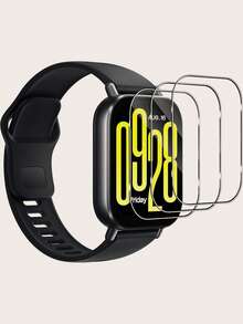 3pcs Transparent Full Screen Coverage Tempered Glass Screen Protector With Cleaning Kit Compatible With Redmi Watch 5 ACTIVE - Redmi Watch 5 Active - View 2