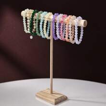 3pcs Wooden T-Shaped Jewelry Display Stand Set, Multifunctional Necklace, Bracelet, Anklet Organizer & Holder, Ideal For Wedding Accessories, Detachable Rack For Keys, Memorabilia, Hair Accessories Storage, Suitable For Counter, Vanity, Bedroom