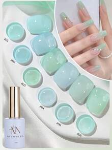 MIANEL GEL 12ML 夏季熱銷 Mint Mambo 果凍凝膠指甲油 2026 新款冰透乳白色綠色與藍綠色系列凝膠指甲油 藍色指甲 綠色指甲 白色指甲 冬季指甲 美甲沙龍使用 UV燈美甲用品 凝膠指甲油 - 彩色 - 查看 3