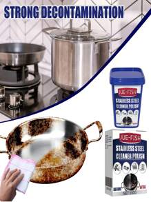 100g Stainless Steel Cleaning Paste, Magic Cleaning Paste, Kitchen Cleaning Agent Rust Remover. Effectively Removes Grease And Stains, Quickly Dissolves Oil Residue At The Bottom Of Pots, Restoring Cookware To A Clean State.