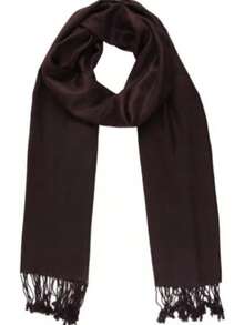 Shawls Scarf Sophisticated Plain Print Social-Xx6161 - Rust Brown - View 4
