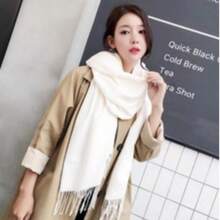 Shawls Scarf Sophisticated Plain Print Social-Xx6161 - White - View 3