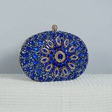 蓝色水钻向日葵晚宴包钱包。派对、俱乐部、婚礼晚宴上的女性 - 寶藍色 - 查看 5