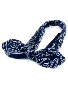 1 pezzo Fascia per capelli vintage da donna con motivo paisley intrecciata elastica/foulard per capelli/turbante fascia assorbente
