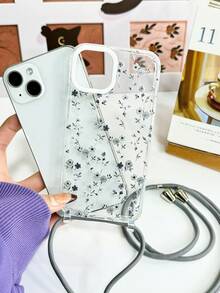 1 carcasă de telefon transparentă din TPU moale, cu model de trandafir gri și 1 curea detașabilă reglabilă, compatibilă cu 17/17 Pro/Air/17 Pro Max/15 Pro Max/15 Pro/15 Plus/11/12/12 Pro Max/13/13 Pro Max/14/14 Pro Max/14 Plus/16/16 Pro/16 Plus/16 Pro Max, potrivită pentru drumeții, activități în aer liber, femei, iubită, prietenă, cadou