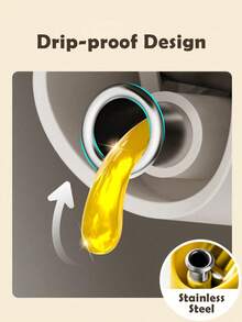 1 件 500 毫升厨房用橄榄油分配器瓶、自动翻转醋分配器、防漏酱油分配器、玻璃调味瓶、防滴漏喷嘴烹饪分配器 - 白色 - 查看 2