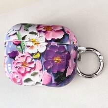 1pac Flower Case For AirPodsCase Cover, Stylish Soft Silicone Protector With Keychain, Compatible With Apple AirPods1st/2nd/3/4/Pro/Pro2 Generation Charging Case - Multicolor - View 26