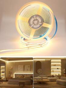1pc 3.28ft-16.4ft LED Light Strip, 320 LEDs/M, Button Control, 3 Color Temperature Options, Suitable For Party, Room, Kitchen, Home TV, Household Decoration