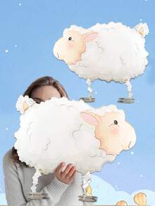 2/4 件行走动物形状铝箔气球，可爱的绵羊设计，适合生日派对，动物派对装饰