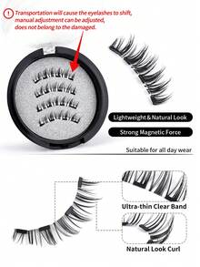 1 Pair CC Curl Eyelashes Natural Look, Reusable Magnetic Eyelashes With Applicator, No Glue Needed Magnetic Eyelashes Magnetic Lashes Kit, Easy To Wear And Remove,Natural Looking, 3D Natural Spiky Manga Lashes Fluffy Wispy Soft Lashes Fake Eyelashes False Eyelashes Strip,Natural Soft Eyelash Criss Cross Wispy Fluffy Lashes,Naturally Slender, Curled And Enlarged Eyes,For Women To Use Travel, Party For Parties Travel School Daily Work Etc - 黑色 - 查看 10
