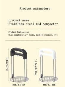 1/2 Stücke Edelstahl Kartoffelpresse, manueller Kartoffelpürierstößel, Pürierwerkzeug für Babynahrung, Kartoffelpresse