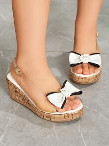 Sandálias transparentes respiráveis e peep-toe sólidas para meninas, sapatos de novo estilo para primavera - sapatos casuais confortáveis e antiderrapantes adequados para atividades ao ar livre para crianças