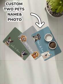 1pc Custom Dog Food Mat,Personalized Dog Mats Using Pet Photo + Name ,Personalized Dog Food Mat ,Personalized Dog Placemat, Custom Dog Bowl Mat ,Personalized Pet Mat,Fashionable, Colorful, Cute, Simple, Kawaii, Unique Personalized Customized Gifts,Ideal For Christmas,Valentine's Day, Mother's Day, Father's Day, Anniversaries,New Year,Thanksgiving Day Ornamental Stylish,Fashion,Colorful,Vintage,Cute,Contracted,Cuties Custom,Unique,Customized,Personalized Pet For Anniversaries,For Birthdays