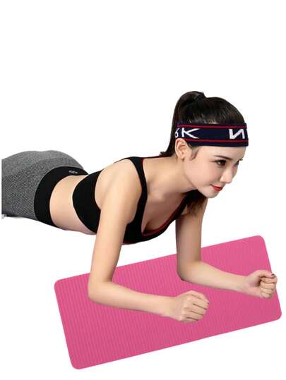 1pc NBR Yoga Pilates Mat, Suitable For Home And Outdoor Workout, Easy To Clean And Store