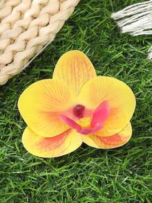 1 pieza Clip para el cabello con diseño de orquídea de flores artificiales, accesorio de cabello minimalista y lindo, pinzas para el cabello, pasadores de cabello, útiles escolares - Multicolor - Ver 9