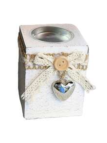 1pc Personalized Custom Western Classic Wooden Candle Holder - Polished Tabletop Candlesticks For Creative Hollow Candle Cup Table Decoration - Perfect For Birthday Dating Atmosphere And Candlelight Dinner Props, Farmhouse Decor, Hall - Multicolor - View 9