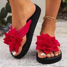 Plus Size 36-43 Women Casual Flower Print House Slippers - Comfortable Sandals