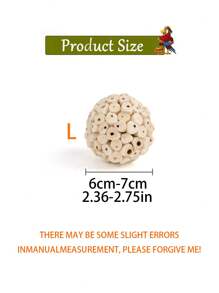 1 pieza Pelota de paja de mar para morder del loro, juguete para afilar el pico, apropiado para loros, cacatúas, guacamayos, agapornis, periquitos, canarios y otras aves pequeñas, suministros de aves inteligentes, juguete para loros, suministros para aves, pelota de enriquecimiento para la cacatúa