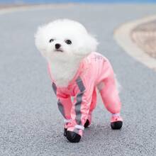 New Spring/Summer Pet Clothing - Cat Shirts, 4-Leg Raincoat With Rain Boots For Cats And Small Dogs, Animal Costumes, Clothing With Leash Attachment, Rainproof 4-Leg Suits For Pets