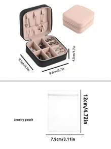 1pc Miniature Jewelry Storage Box, Display Case, Travel Jewelry Organizer Zipper Box For Earrings Necklace Rings, Leather Jewelry Box, Mini Ring And Necklace Storage, Suitable As Valentine's, Christmas, Halloween, New Year Gift For Her, Girl, Girlfriend - Upgraded Version With Anti-Dust And Anti-Oxidation Function, Compact & Portable Accessory Box For Lipstick, Watch
