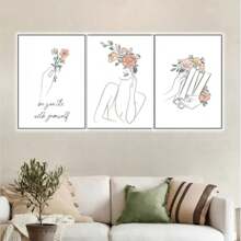 1/6PCS Optional Frame Posters Wall Arts Modern Abstract Minimalist Wall Art Posters Living Room Decor ,Wall Art With Frame