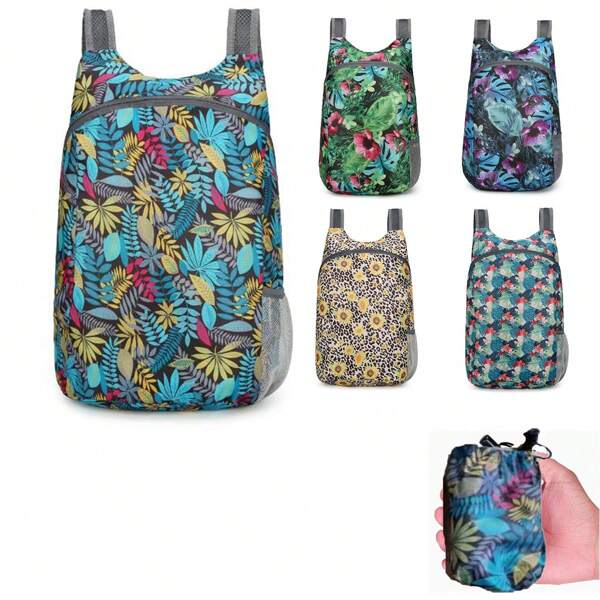 1 Stück Outdoor Faltbarer Rucksack, neuer wasserdichter ultraleichter tragbarer Reise-Sport-Wander-Faltbarer Rucksack, Mehrzweck