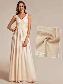 EVERPRETTY Robe De Demoiselle D'honneur Dos Nu Avec Décolleté Plongeant Et Contraste